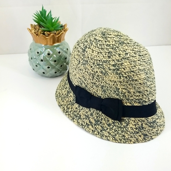 Target Blue Cream Straw Bucket Hat 